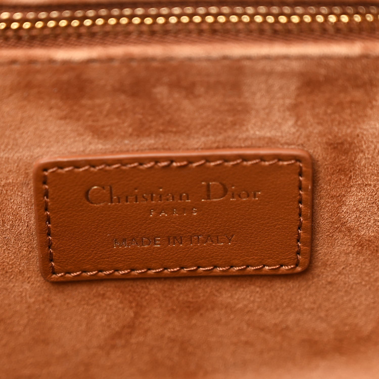 Christian Dior Calfskin Macro Cannage Medium Book Tote Golden Saddle 6 of 12