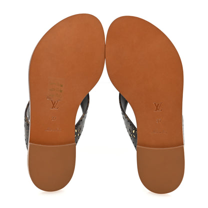 Louis Vuitton Monogram Sunny Flat Thong Sandals 37 Brown 5 of 7