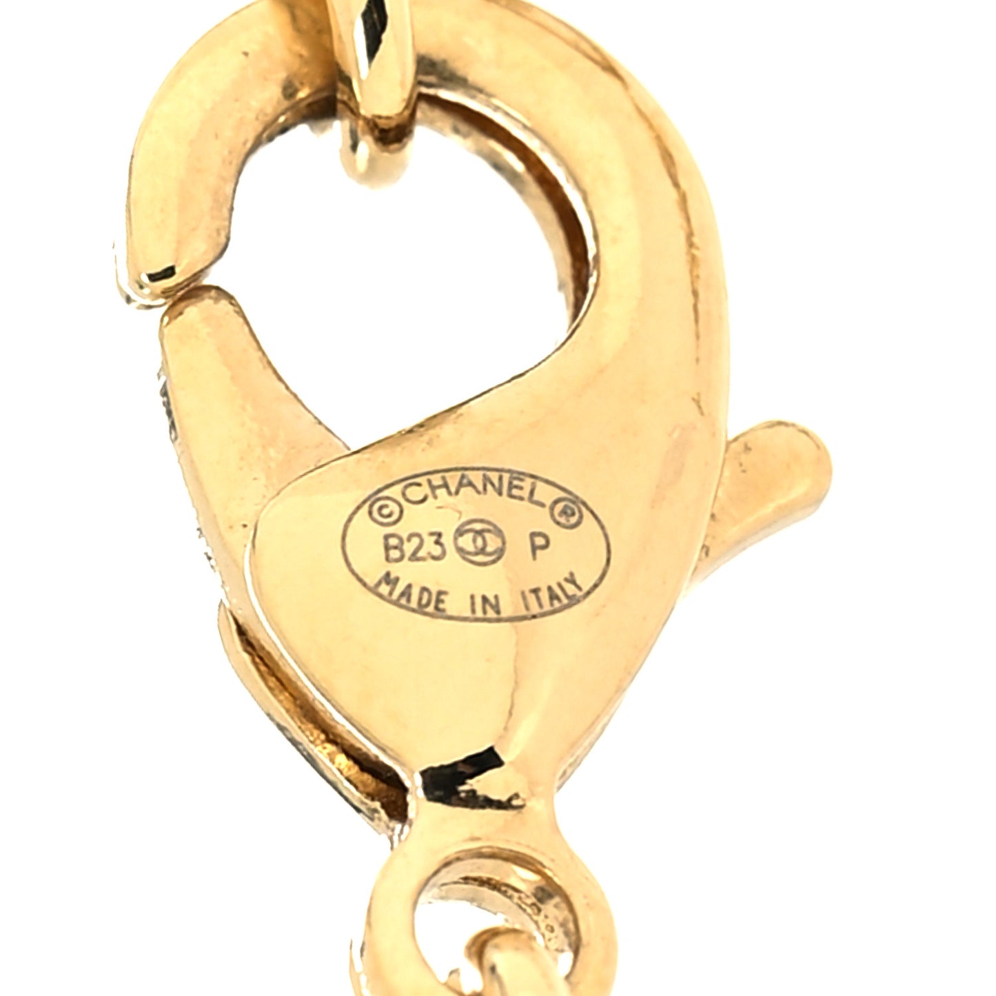 Crystal CC Heart Link Choker Necklace Gold