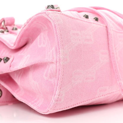 Balenciaga Denim BB Monogram Neo Cagole Handbag XS Pink 11 of 12