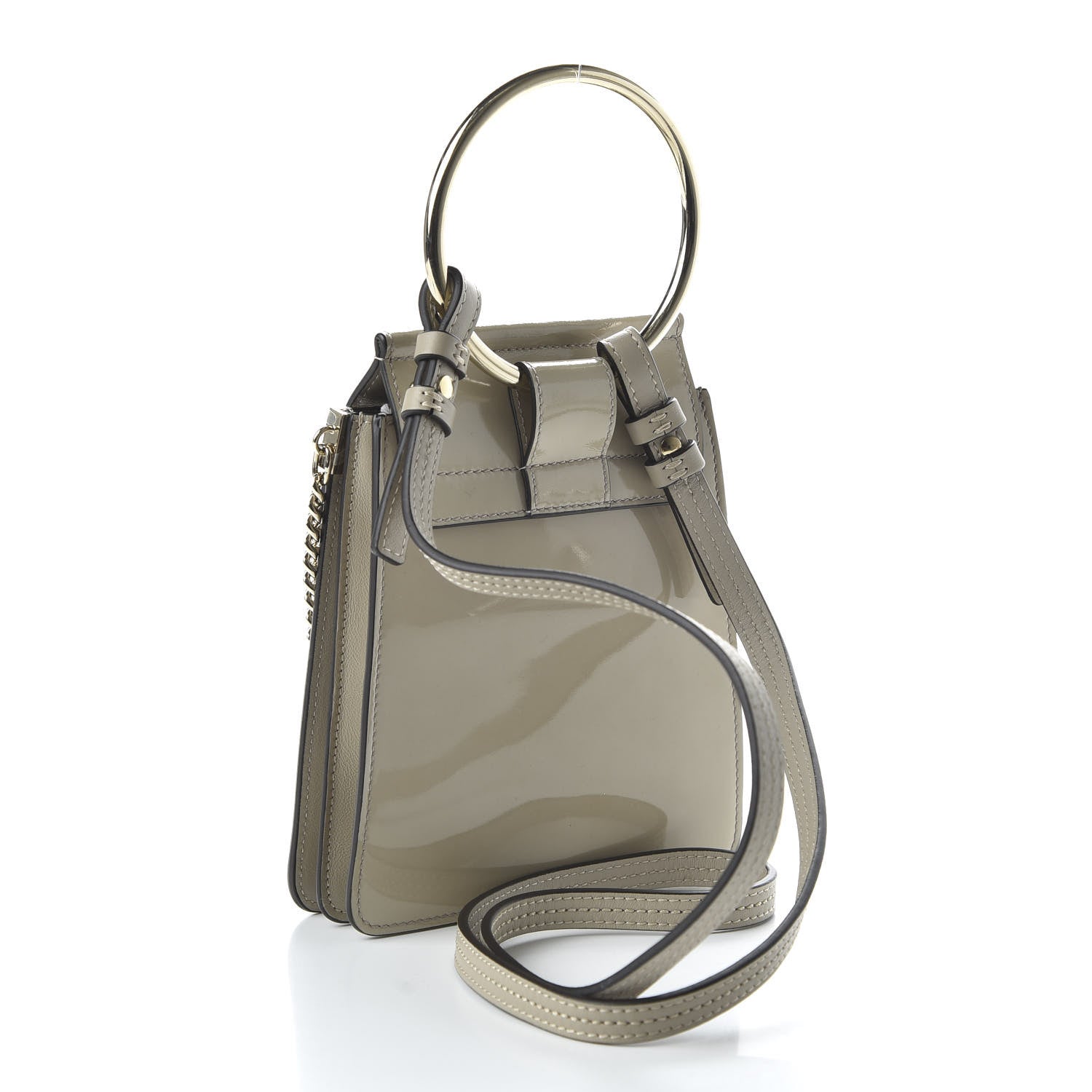 Chloe Patent Calfskin Little Horses Debossed Mini Faye Bag Motty Grey 3 of 9