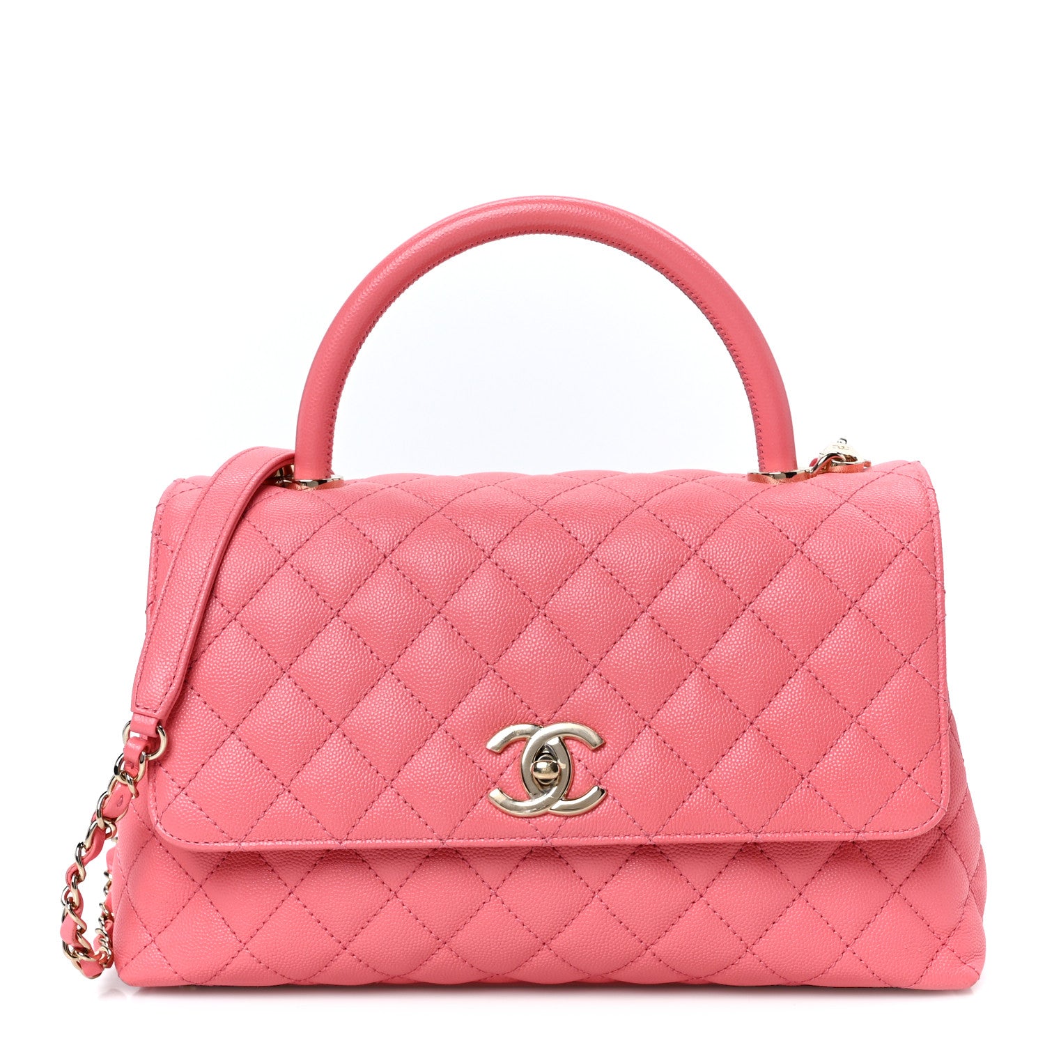 Chanel Caviar Quilted Small Coco Handle Flap Pink 1 of 9
