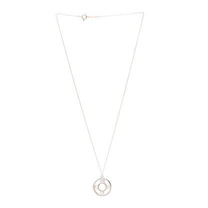 Tiffany Sterling Silver Medium Atlas Open Pendant Necklace 3 of 6