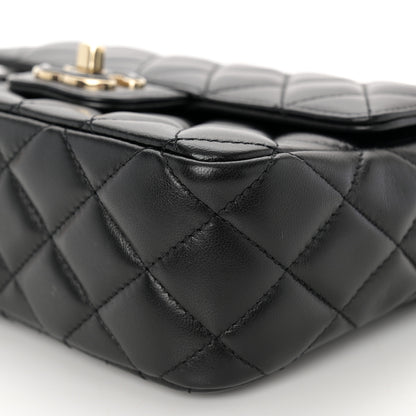 Chanel Lambskin Resin Quilted Mini Heart Square Flap Black 10 of 10