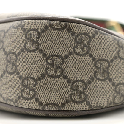 Gucci GG Supreme Monogram Textured Dollar Calfskin Web Small Ophidia GG Handbag Beige Ebony New Acero 10 of 10