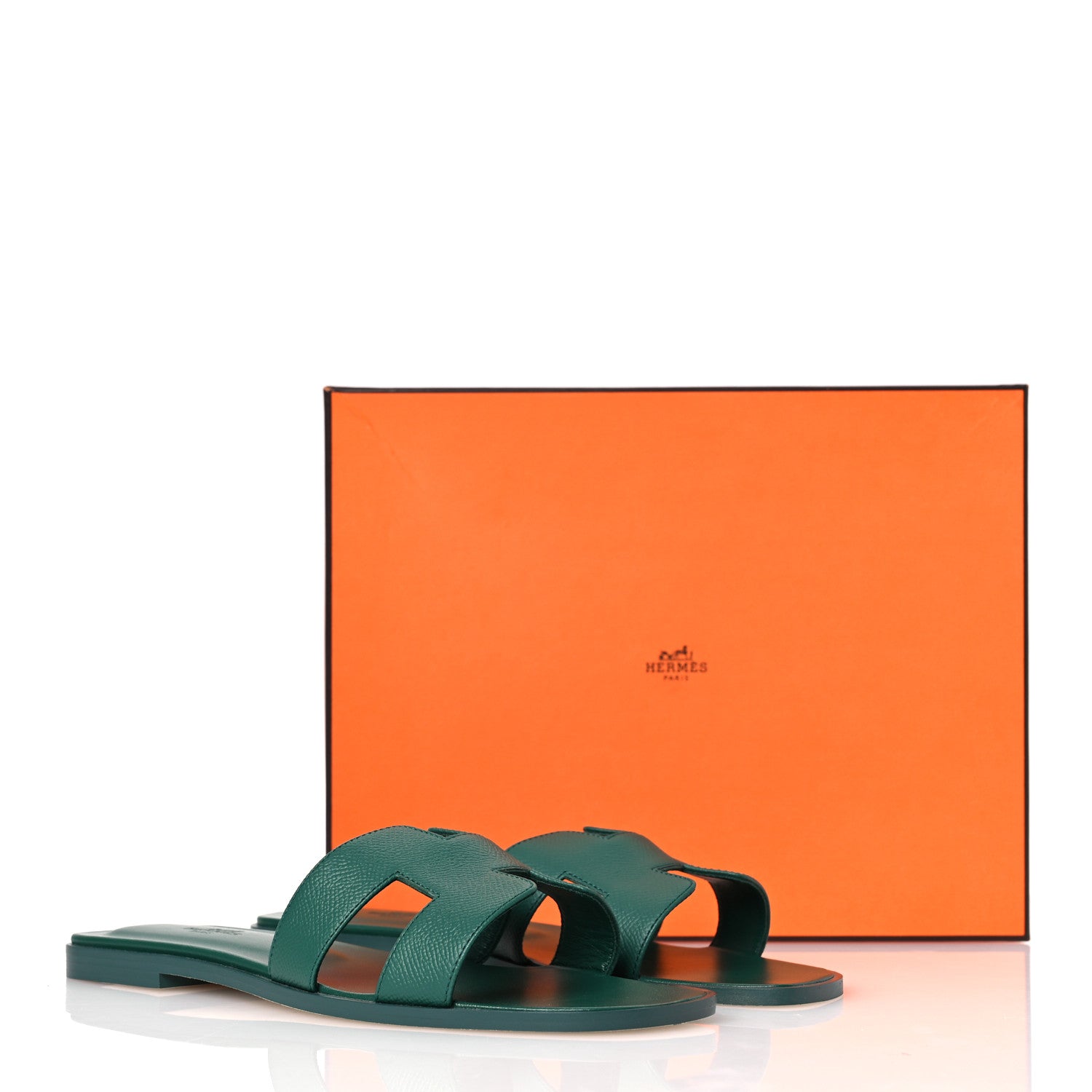 Hermes Epsom Oran Sandals 39.5 Vert Oyat 11 of 11