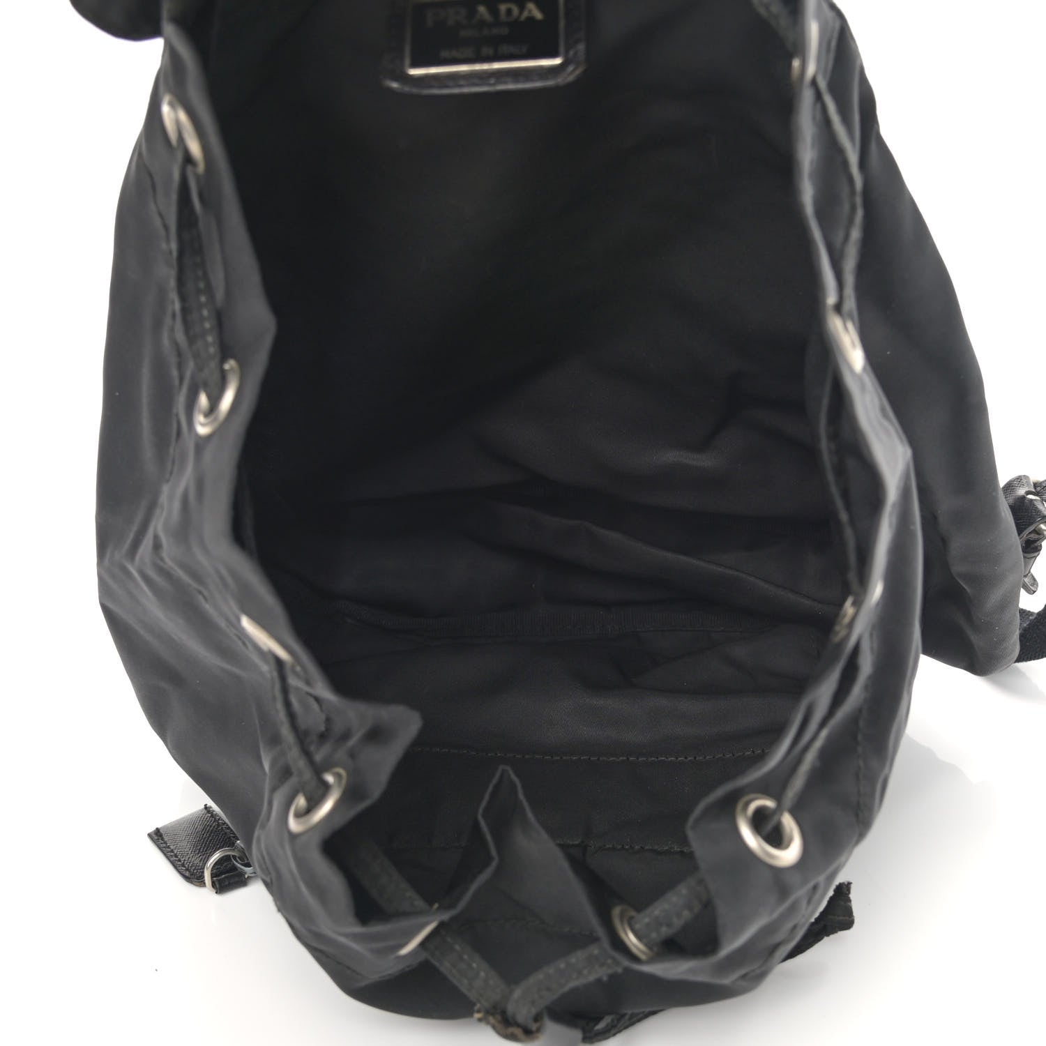 Prada Nylon Vela Cinch Backpack Black 5 of 16