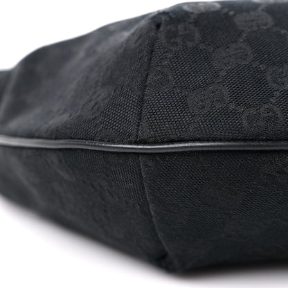 Gucci Monogram Web Medium Half Moon Hobo Black 15 of 20