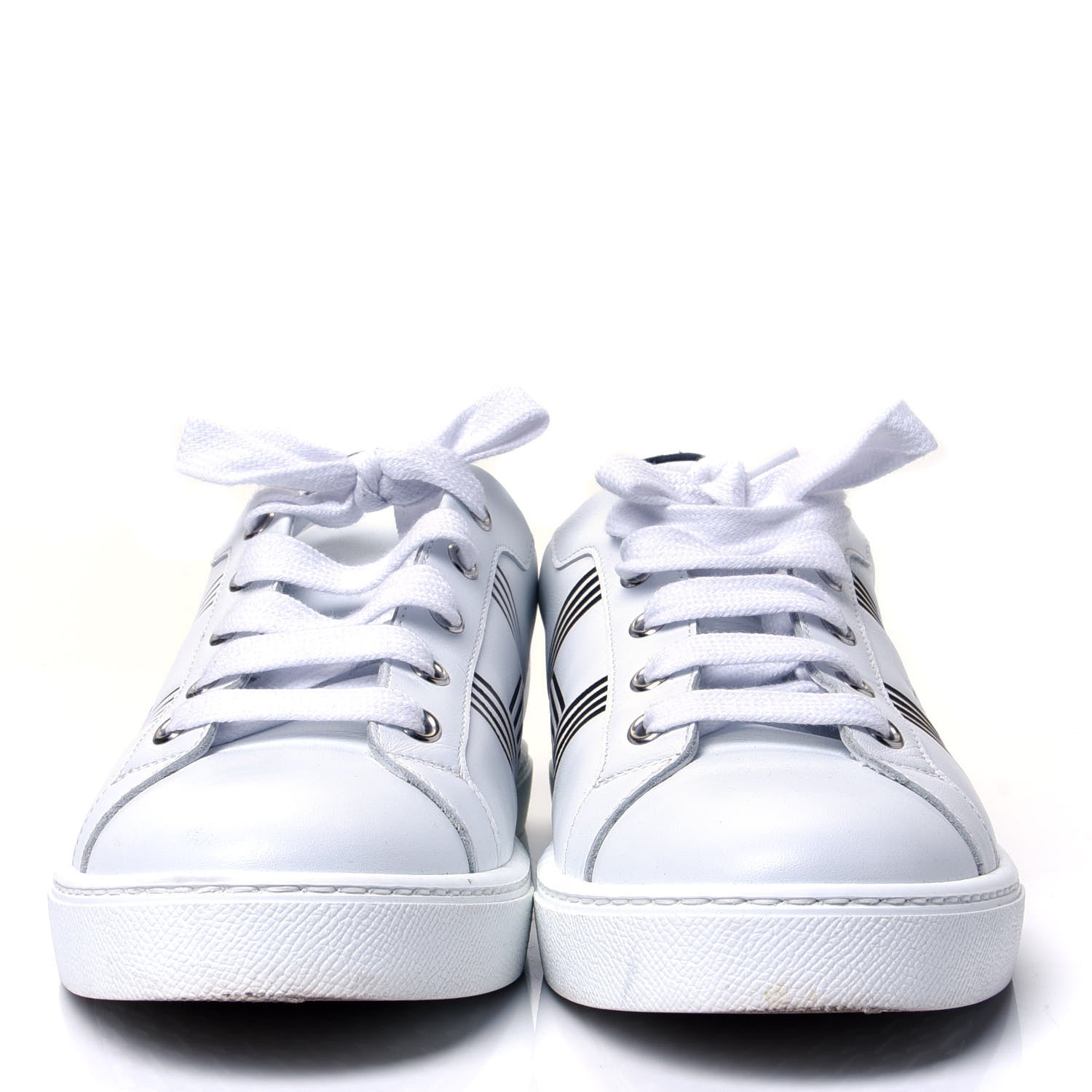 Hermes Calfskin Womens Avantage Sneakers 39 White Marine 2 of 10