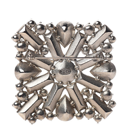 Chanel Swarovski Crystal Baguette Large CC Brooch Silver 3 of 5