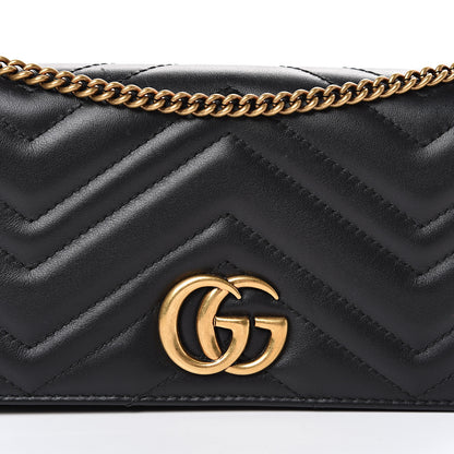 Gucci Calfskin Matelasse GG Marmont Mini Bag Black 11 of 14