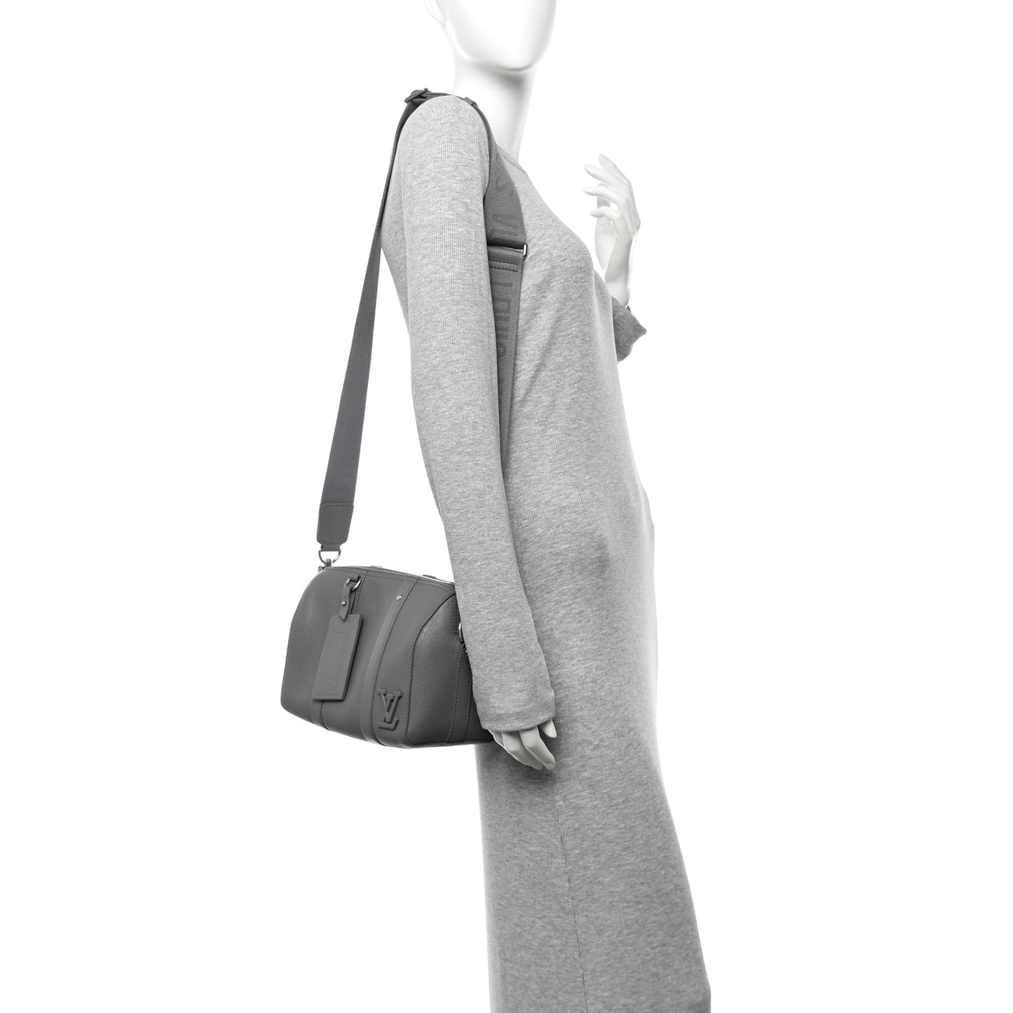 Grained Calfskin Aerogram City Keepall Gris