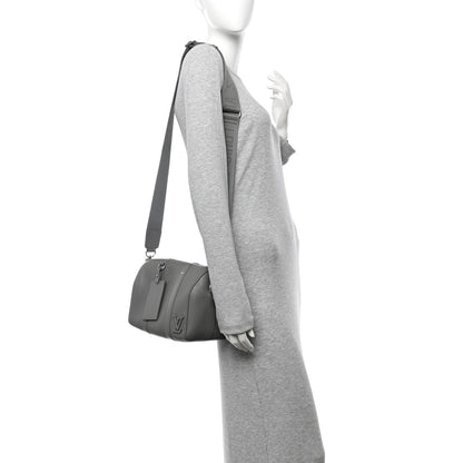 Louis Vuitton Grained Calfskin Aerogram City Keepall Gris 2 of 11