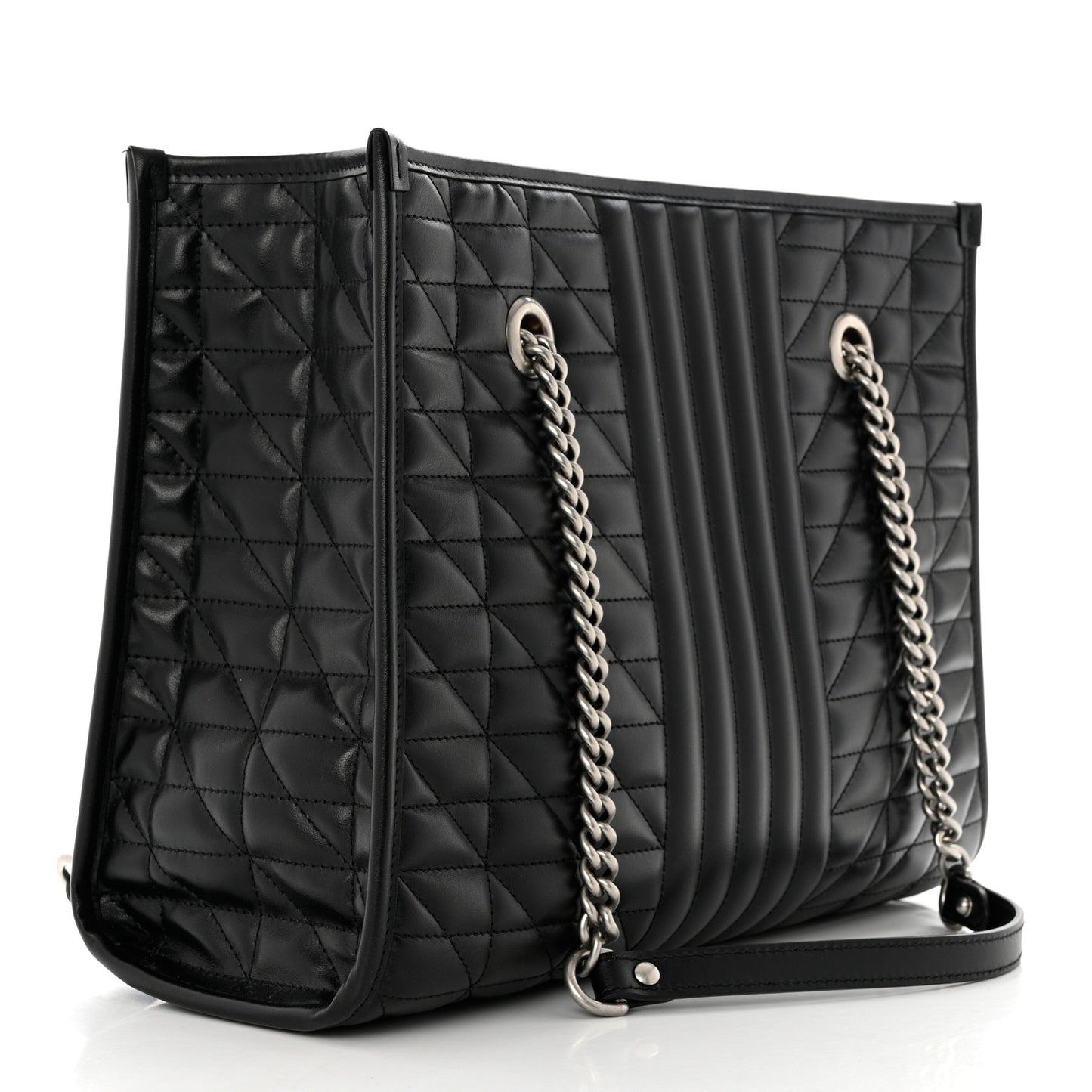 Calfskin Matelasse Aria Medium GG Marmont Shoulder Tote Black