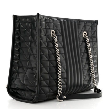 Gucci Calfskin Matelasse Aria Medium GG Marmont Shoulder Tote Black 3 of 10