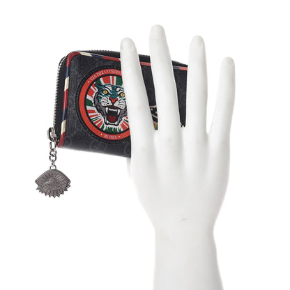 Gucci GG Supreme Monogram Night Courrier Embroidered Zip Around Card Case 2 of 11
