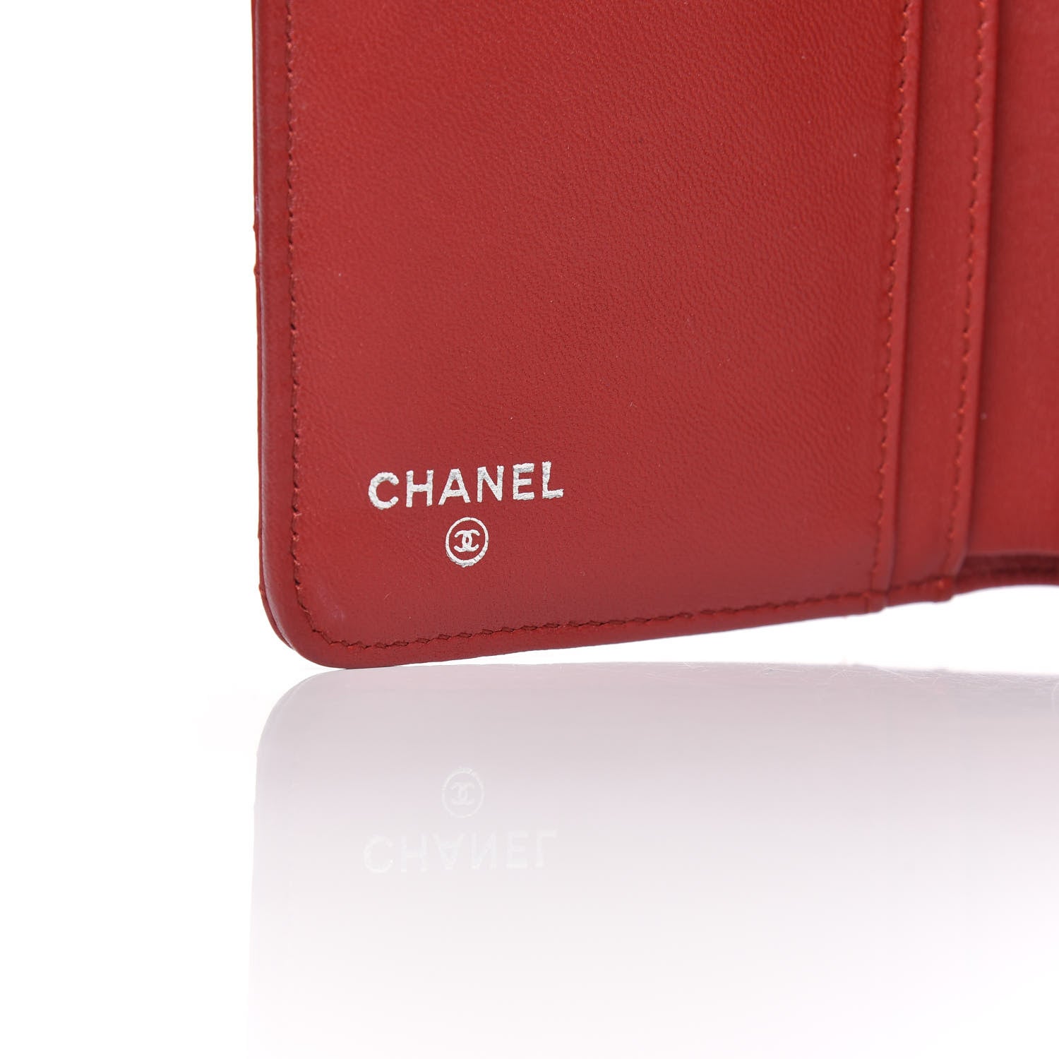 Chanel Lambskin Quilted Zipped Pocket Wallet Red 7 of 11