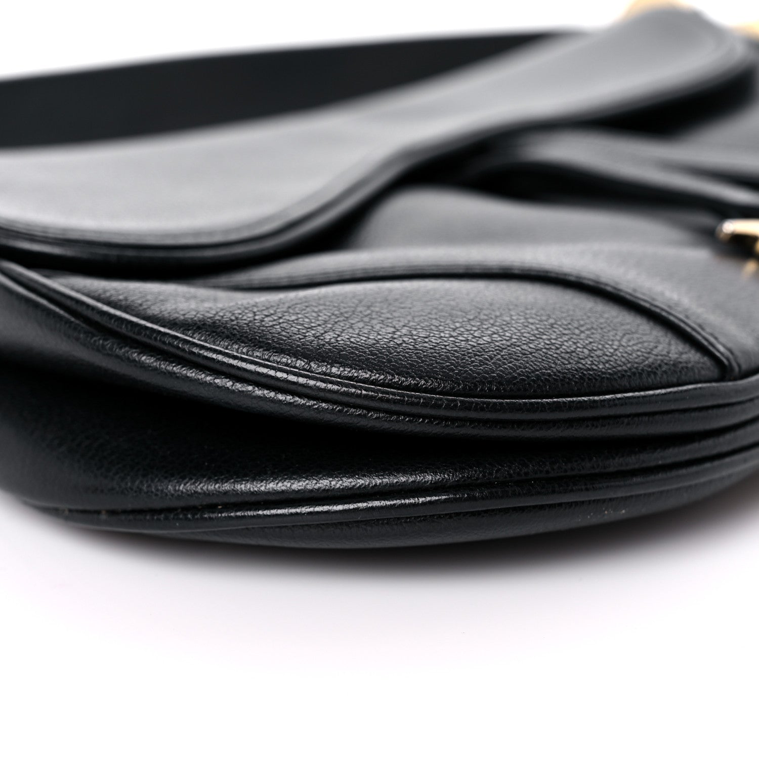 Christian Dior Shiny Goatskin Saddle Bag Black 7 of 15