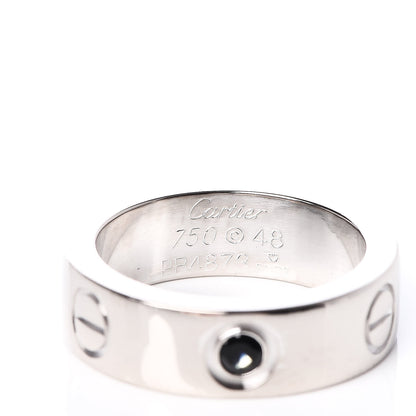 Cartier 18K White Gold Sapphire 5.5mm LOVE Ring 48 4.5 4 of 4