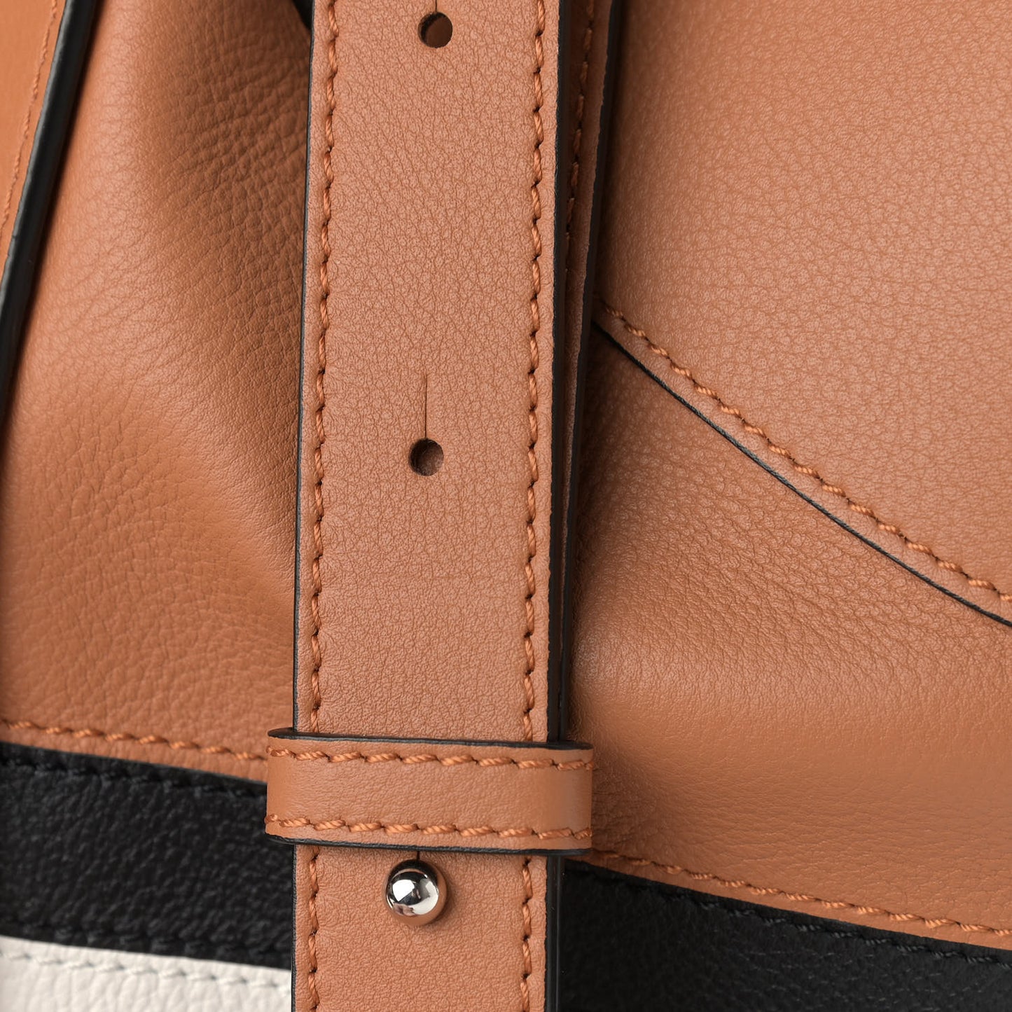 Calfskin Marine Stripe Small Hammock Shoulder Bag Tan