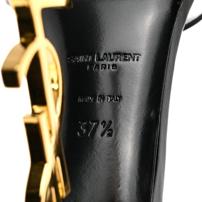 Saint Laurent Patent Calfskin Opyum 110 Sandals 37.5 Black Gold 6 of 8