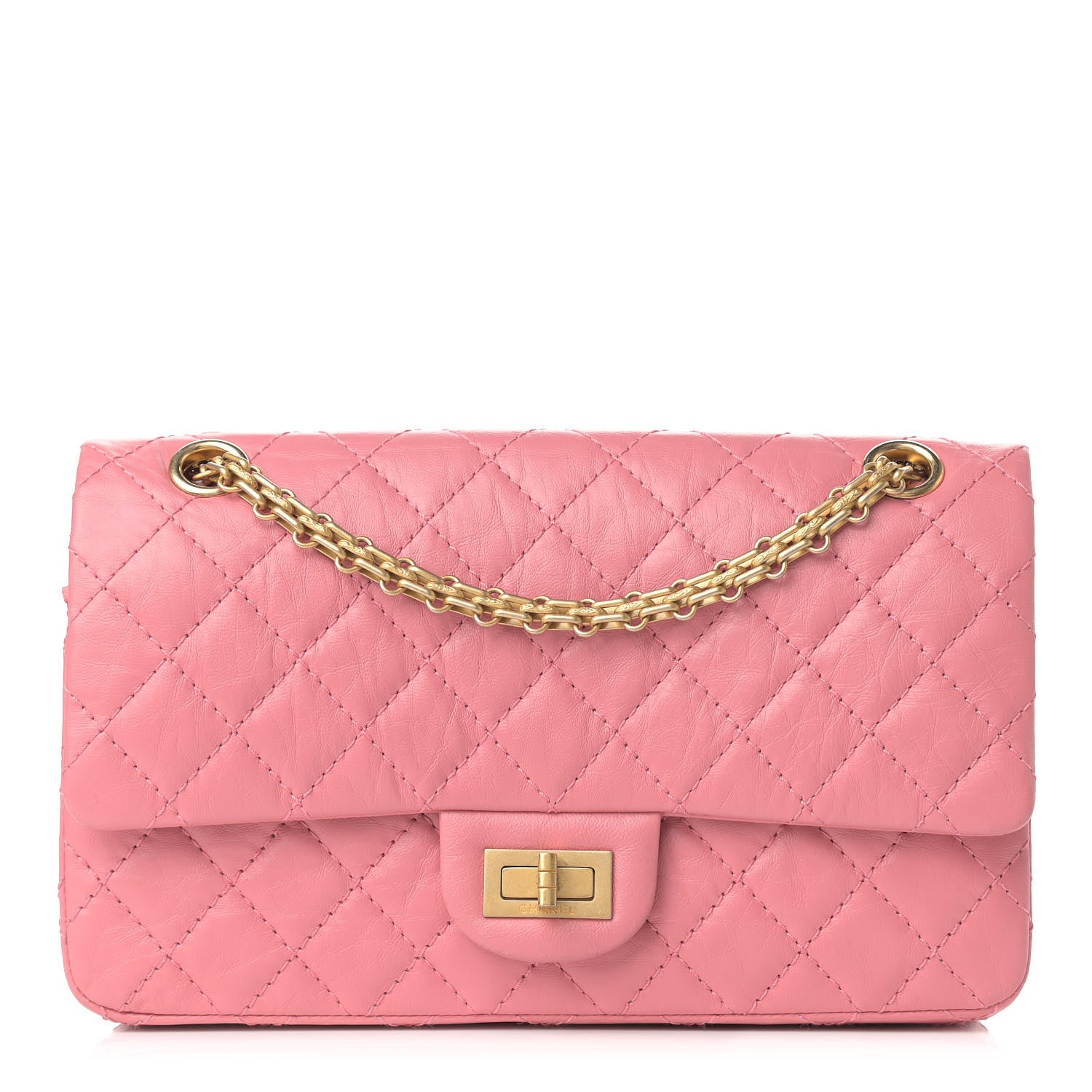 Chanel Aged Calfskin Quilted 2.55 Reissue 225 Flap Pink 1 of 13