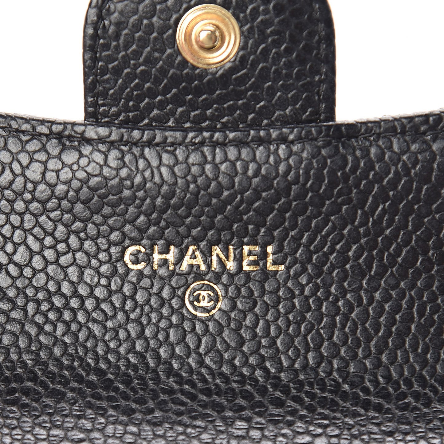Caviar Quilted Flap Card Holder Black