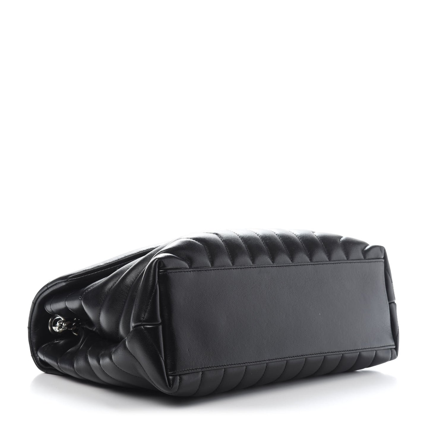 Calfskin Y Quilted Monogram Medium Loulou Chain Satchel Black