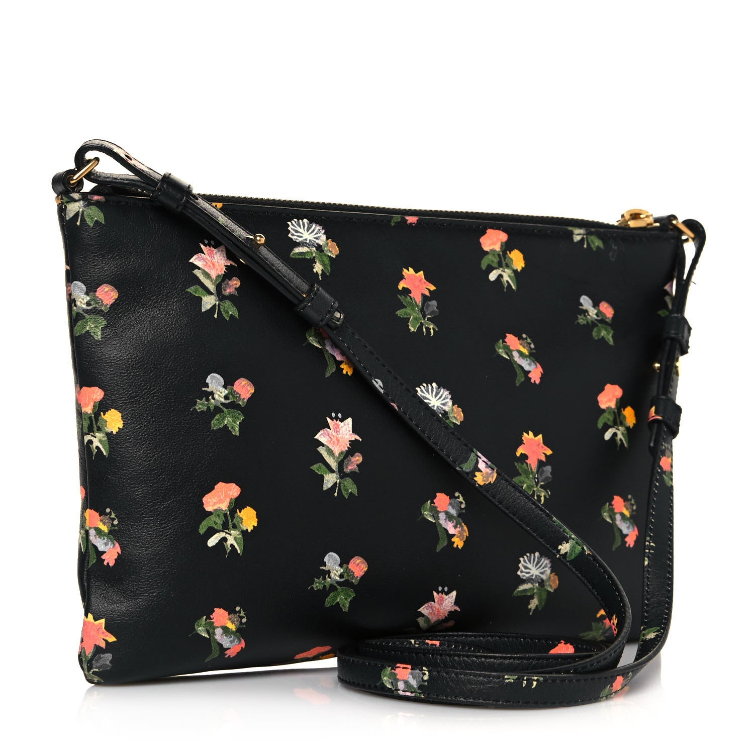 Saint Laurent Calfskin Flower Printed Small Monogram Crossbody Bag Black Multicolor 2 of 16
