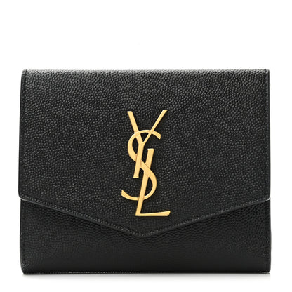 Saint Laurent Grain De Poudre Monogram Bi-Fold Wallet Black 1 of 8