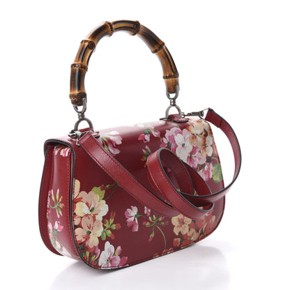 Gucci Shangai Calfskin Blooms Print Small Classic Bamboo Top Handle Bag Romantic Ceries Multicolor 5 of 12