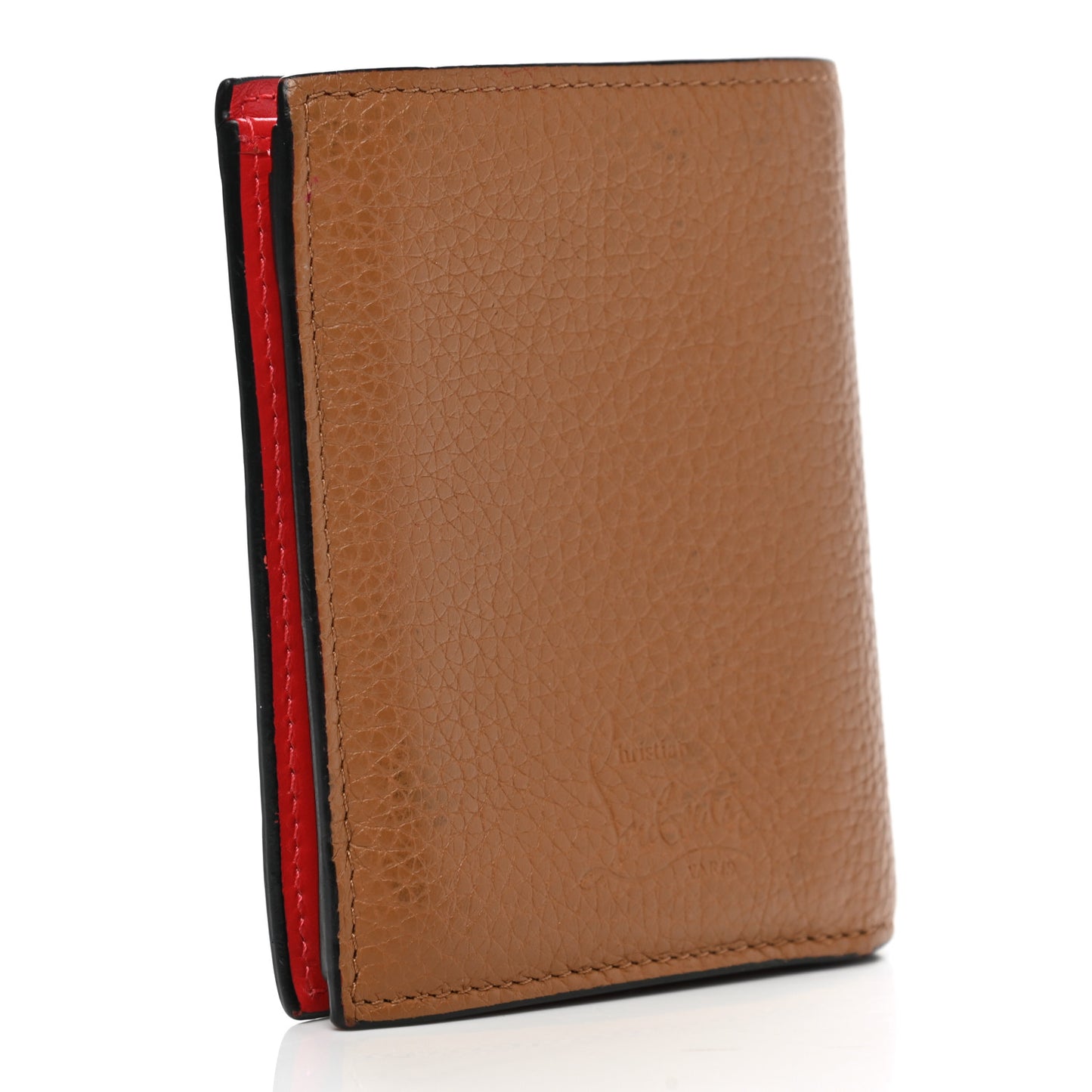 Grained Calfskin Star Studded Bi-Fold Wallet Nude Multimetal