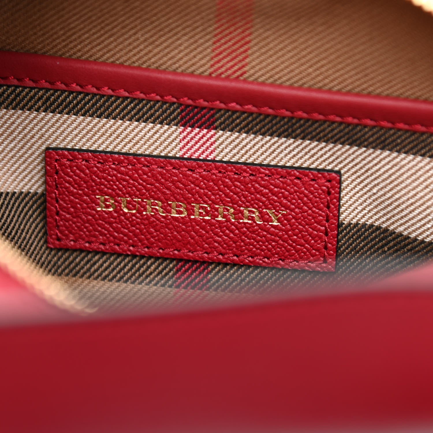 Burberry Soft Grain Calfskin Small Buckle Zip Bag Red 6 of 8