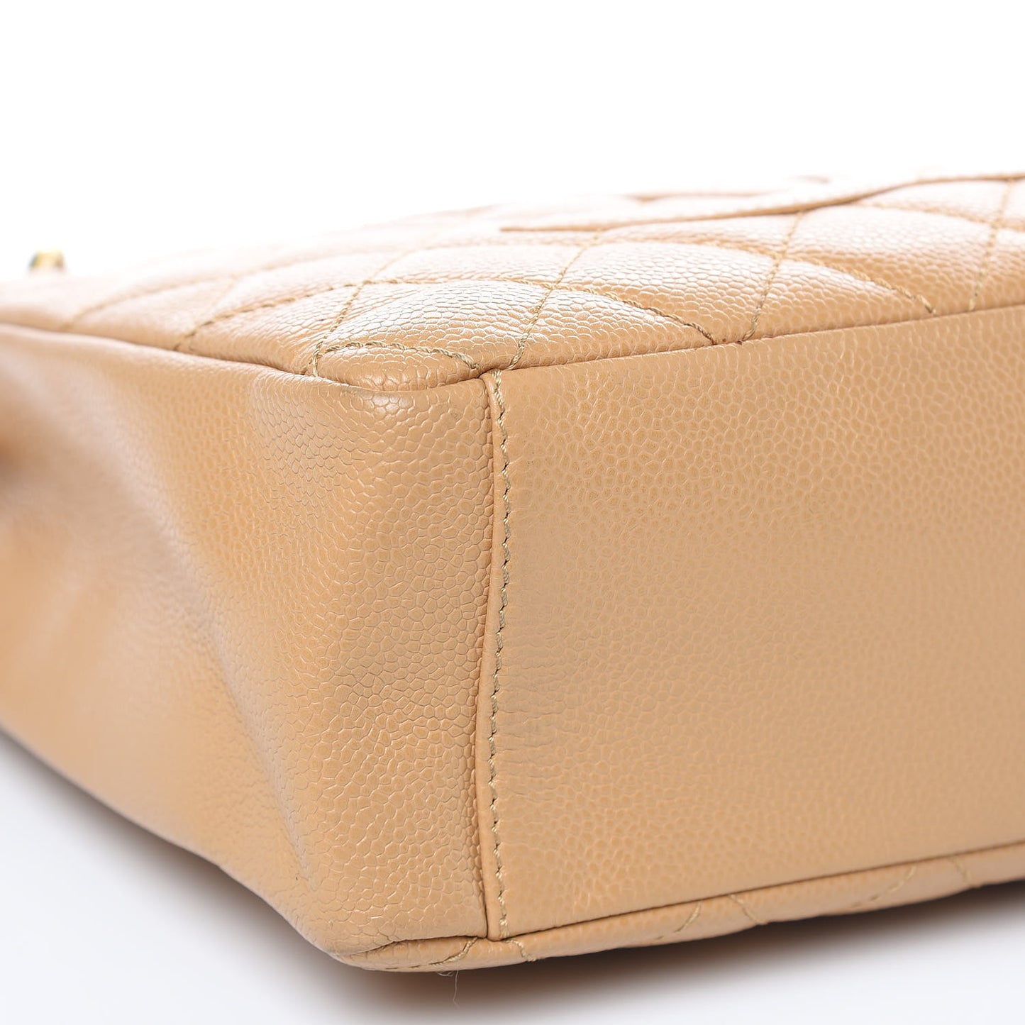Caviar Quilted Petit Shopping Tote PST Dark Beige