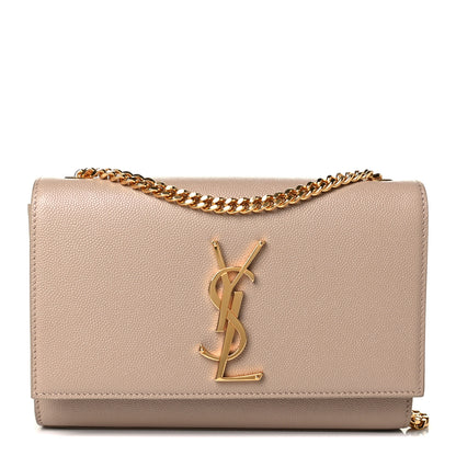 Saint Laurent Grain De Poudre Small Monogram Kate Satchel Dark Beige 1 of 4