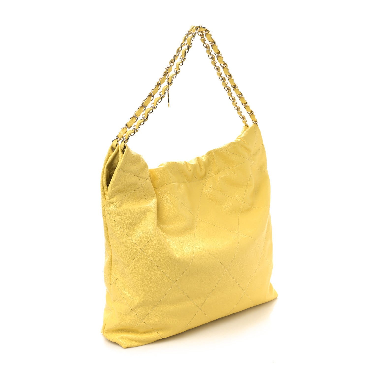 Chanel Shiny Caviar Quilted Small Chanel 22 Yellow 4 of 10