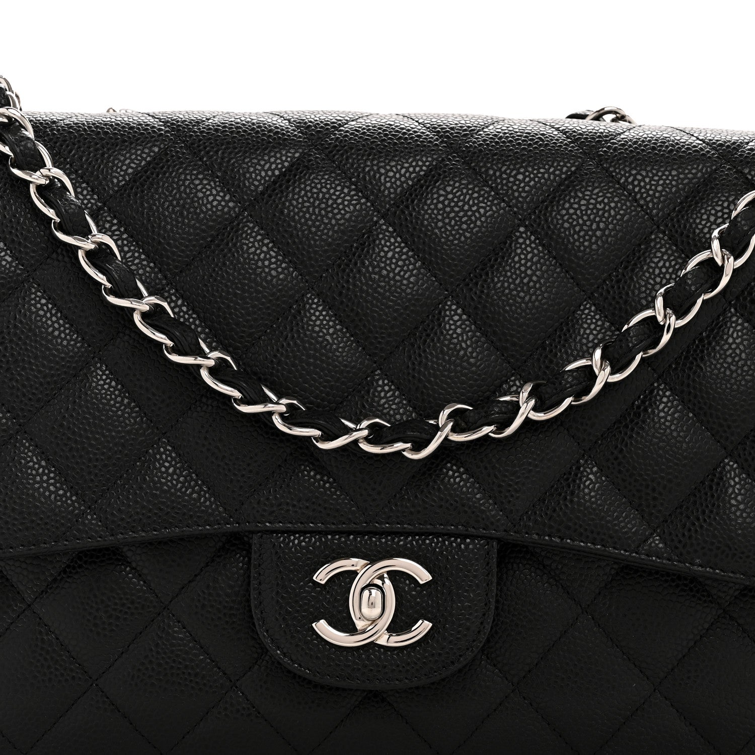 Chanel Caviar Quilted Jumbo Single Flap Black 8 of 12