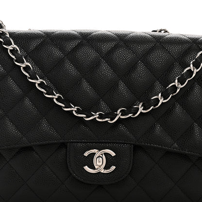 Chanel Caviar Quilted Jumbo Single Flap Black 8 of 12