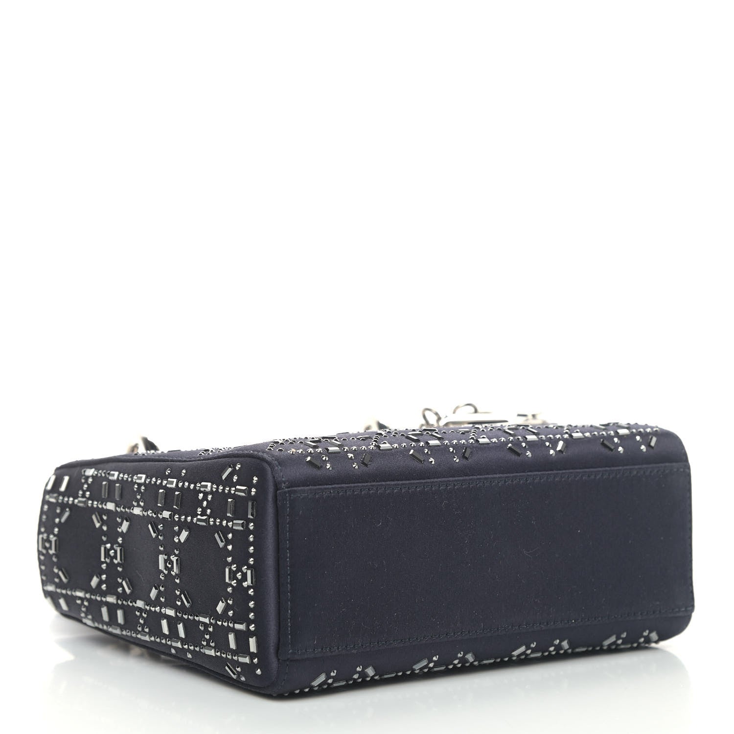Christian Dior Satin Crystal Cannage Mini Lady Dior Black 3 of 9