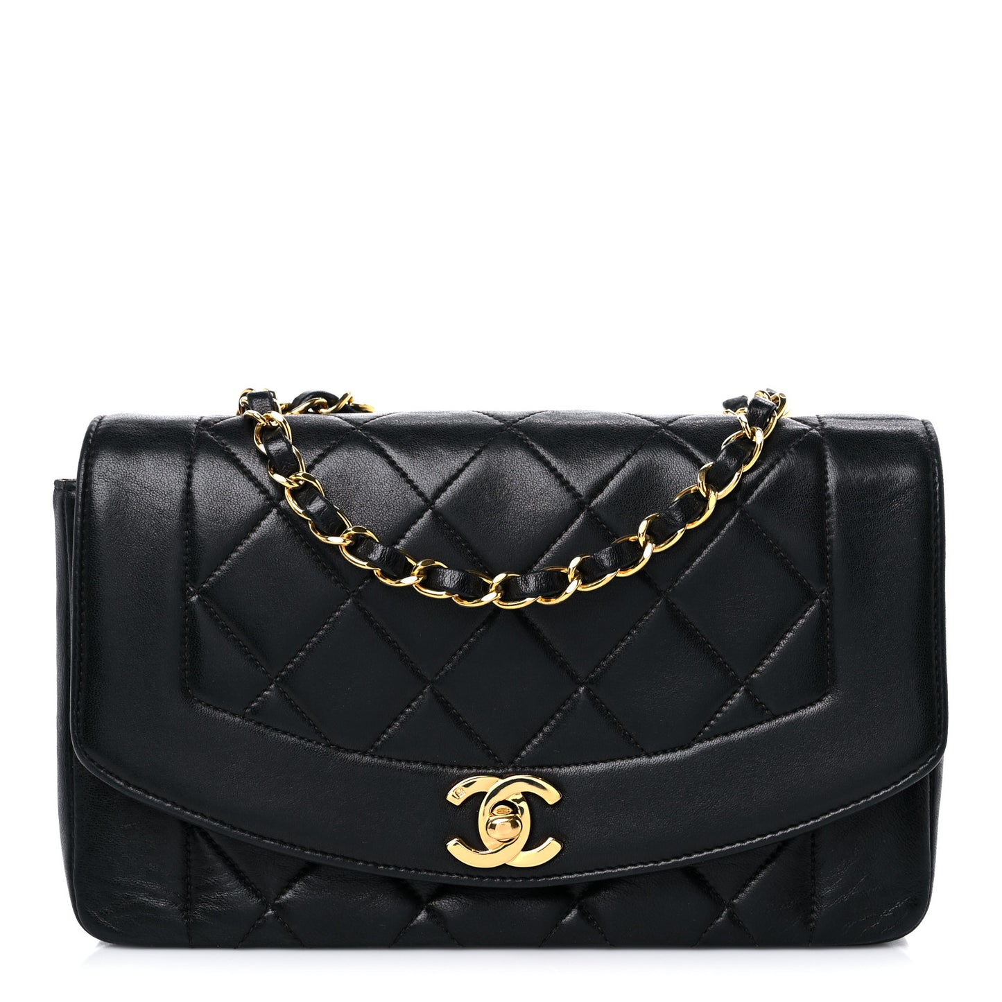 Lambskin Quilted Small Single Flap Black