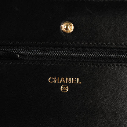 Chanel Lambskin Quilted Wallet On Chain WOC Black 6 of 8