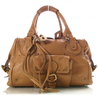 Chloe Leather Paddington Front Pocket Tote Tan 1 of 17