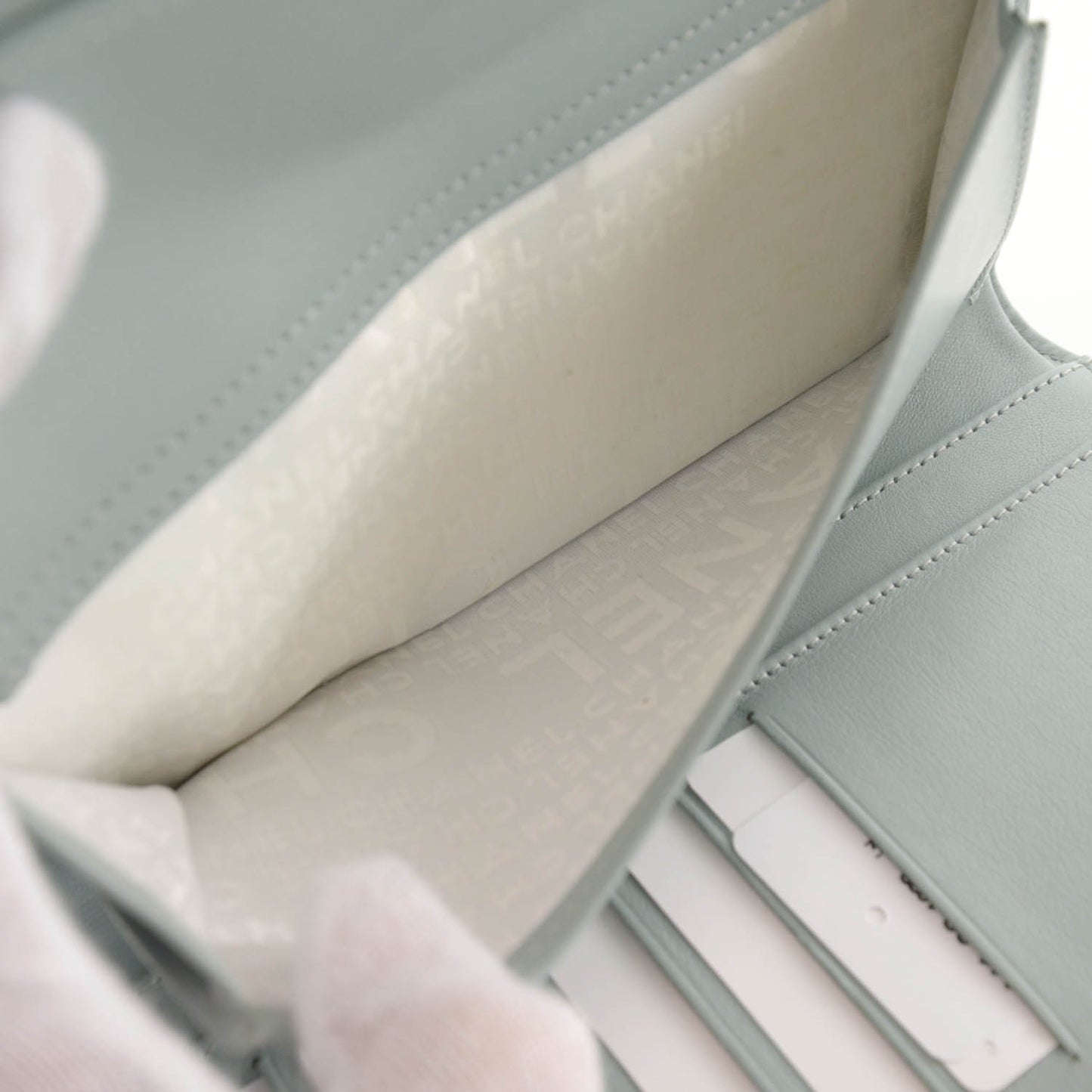 Patent Large Flap Wallet Blue