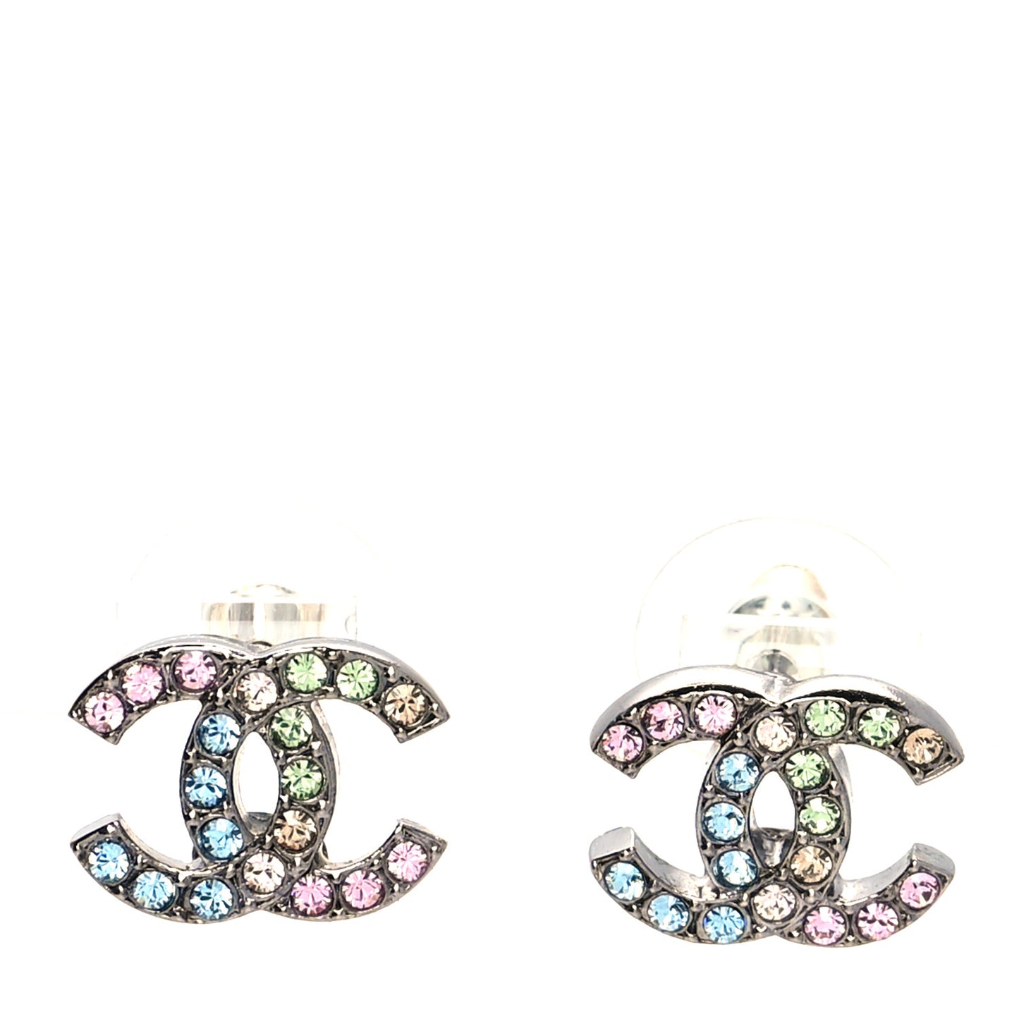 Ruthenium Crystal CC Earrings Multicolor