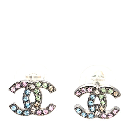 Chanel Ruthenium Crystal CC Earrings Multicolor 1 of 4