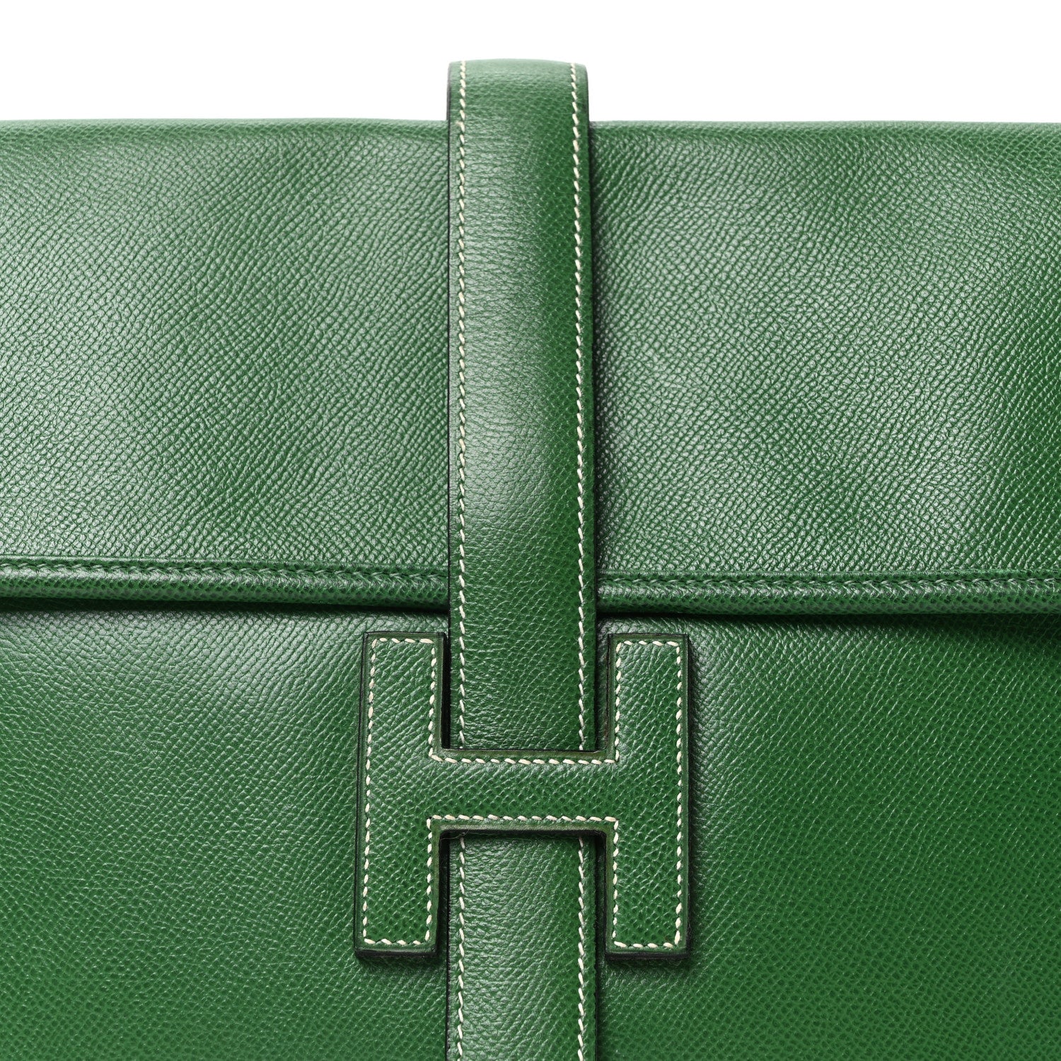 Hermes Courchevel Jige GM Clutch Vert Bengale 7 of 9