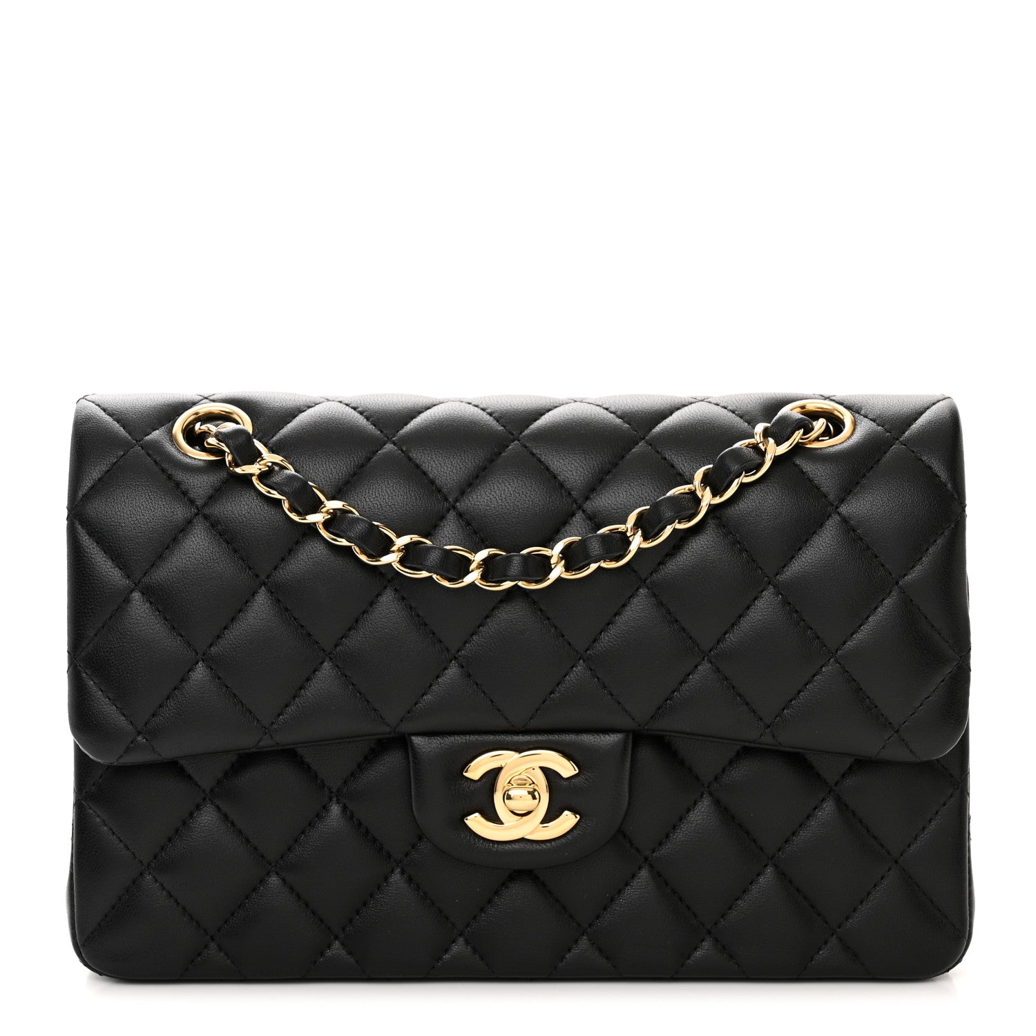 Chanel Lambskin Quilted Small Double Flap Black 1 of 13