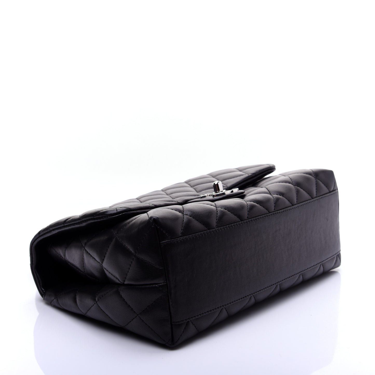 Lambskin Quilted Medium Kelly Flap Black