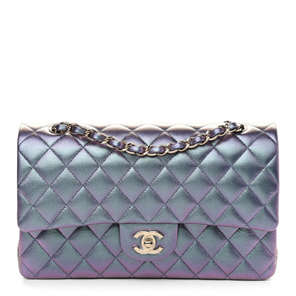 Chanel Iridescent Caviar Quilted Medium Double Flap Dark Blue 1 of 10