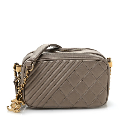 Chanel Metallic Lambskin Mini Coco Boy Camera Case Dark Gold 1 of 11